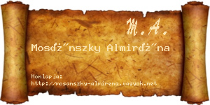 Mosánszky Almiréna névjegykártya